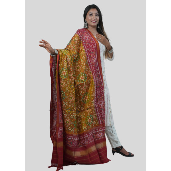 Semi ikat patola dupatta